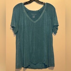 American Eagle Outfitters Women's Blue Short Sleeve Tee